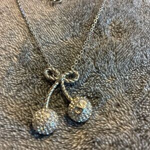 Valentino Silver Cherry Pendant Necklace
